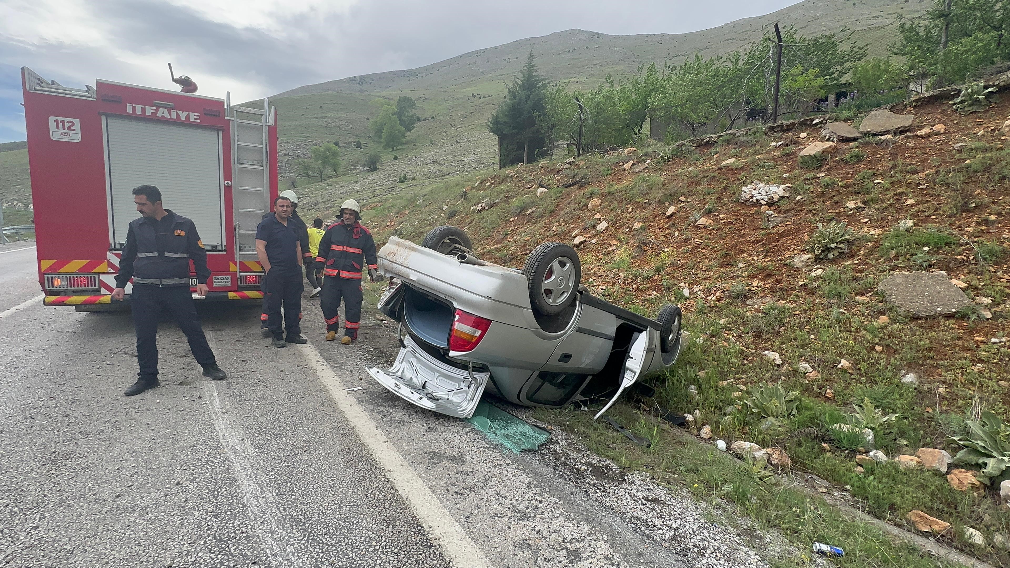 Kontrolden çıkan otomobil takla attı: 1 yaralı